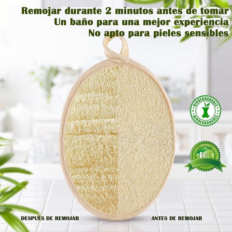 Lumbor37 Esponja Natural de Lufa, Exfoliantes Naturales Puras, Limpieza Profunda