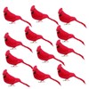 GREENWISH 12 Pcs Red Birds Cardinal with Clip on Christmas