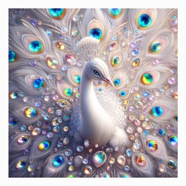 FHBUBPUP 5D Diamond Painting Kits for Adults, 5D Diamond Art Kits for Beginners Peacock - DIY Full Drill Round Diamond Dot Gem Art, Craft Gift Suitable for Home Wall Decoration 12×12Inch