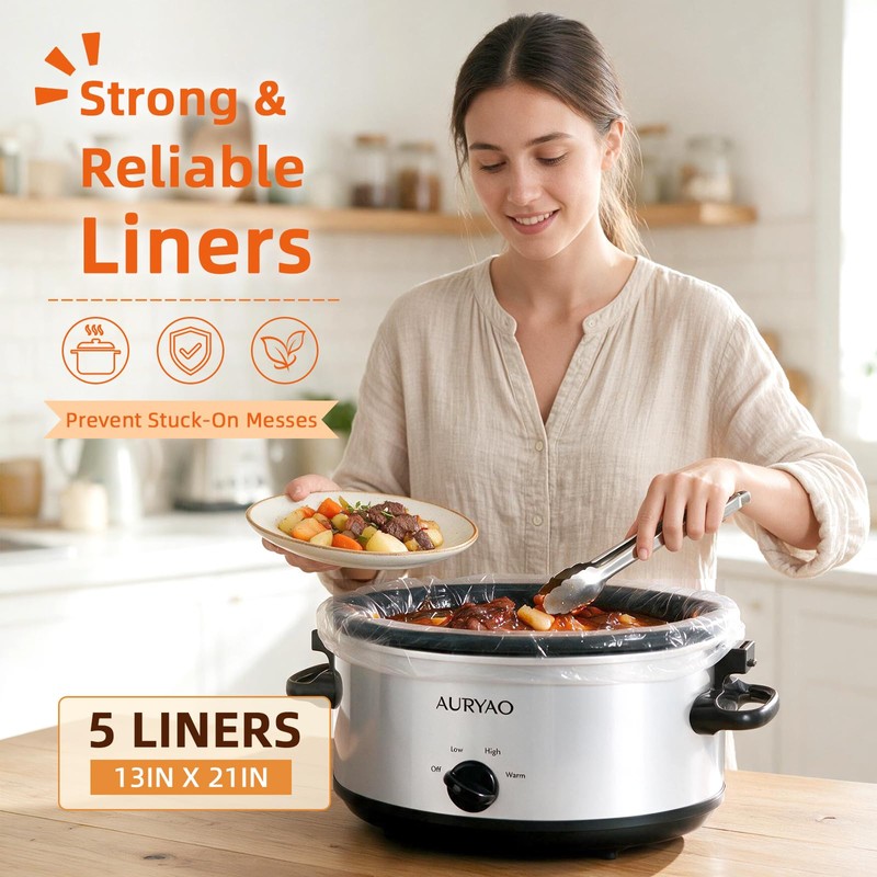 6 Quart Slow Cooker with Locking Lid, Removable Stoneware &