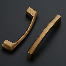 Amerdeco Pack of 10 Vintage Cabinet Handles, Antique Brass Handles, Furniture Handles, 76 mm Hole Spacing, Door Handles, Kitchen Drawer Handles, Vintage Handles for Bronze Kitchen Cabinets