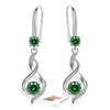Green Drop Earrings for Women Dangling, Sterling Silver Dangle Earrings,