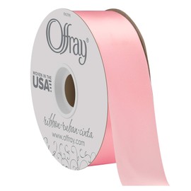 Offray Double Face Satin Craft Ribbon, 1-1/2-Inch Wide by 50-Yard Spool, Light Pink