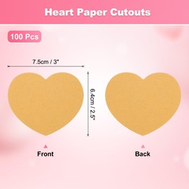 sourcing map 100PCS Heart Paper Cutouts 2.5 Inch Small Heart Shaped Tags for Valentine's Day Craft Classroom Bulletin Board, Dark Yellow