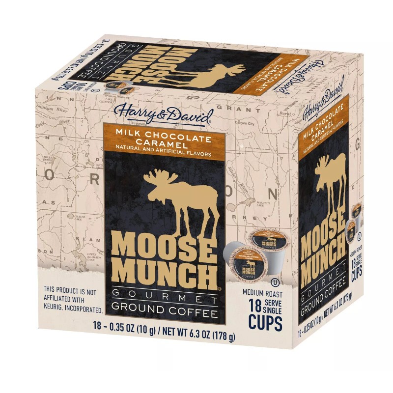 Harry & David Moose Munch Coffee, Milk Chocolate Caramel, 18