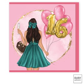 Ruby Ashley 16th Birthday Cards for Girls Recyclable Birthday Card Made in the UK