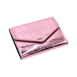 RARITYUS Shiny Metallic Small Wallets for Women Crocodile Pattern Purse Credit Card Holder Slim Clutch Wallet