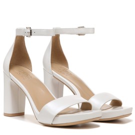Naturalizer Womens Joy Ankle Strap Heeled Dress Sandal Pearl White Leather 10.5 M