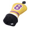 Yellow Number 8 Soft PU Leather Golf Club Headcover for