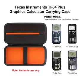 Elonbo Carrying Case for Texas Instruments TI-84 Plus CE/TI-84 Plus/TI-83 Plus CE/TI-83 Plus/Casio fx-9750GIII Color Graphing Calculator, Mesh Pocket Fits Charger, Black+Inside Black