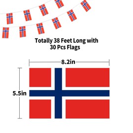 Norway Flag Norwegian Flag, Small String Norway Flags Mini Norwegian Flags Banner, Used for Party School Sports Events Patriotic Festival Decorations