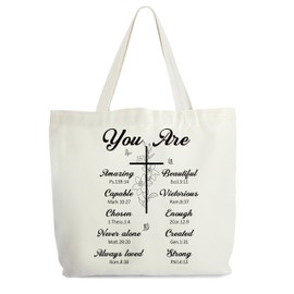 Levitatinyear Inspirational Tote Bag For Women, You Are Beautiful Tote Bags, Religious Shoulder Bag, Christian Gift For Women Friends, Bible Verse Canvas Tote For Birthday Thanksgiving Christmas -90