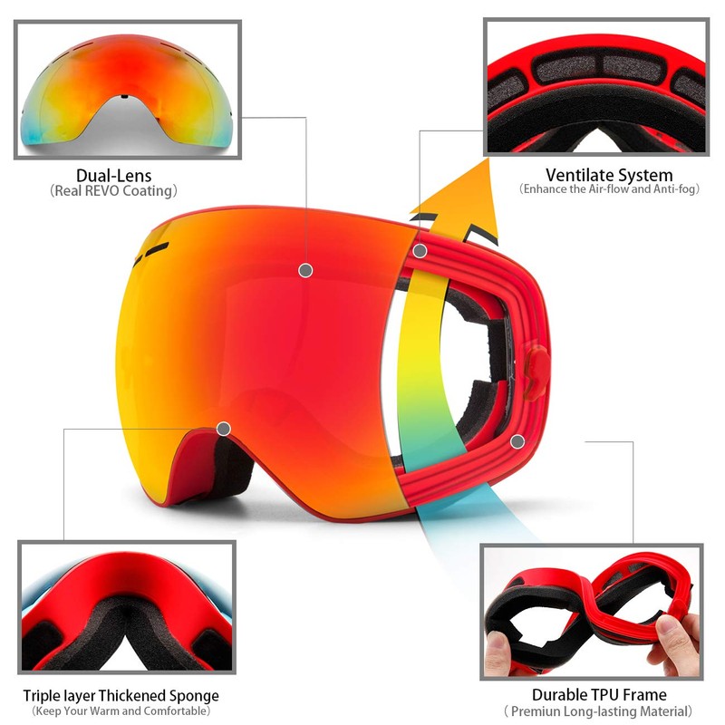 Juli Snowboard & Ski Goggles for Kids - Premium Snow