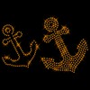 Glitzerdeals Iron-On Patch Rhinestone Anchor Set of 2 Crystal Rhinestone