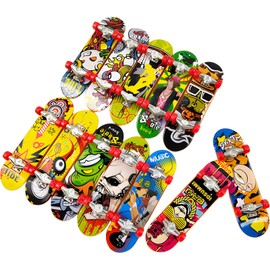 Fishlead Patinetas para Fingerboarding, Paquete de 12 Mini Dedos Patinetas de Juguete, Diapasones de Monopatines, con Ruedas de Rodamiento, Movimiento Creativo de Dedos, Estilo Aleatorio