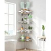 Clothink Corner Shower Caddy Tension Pole 4 Tier Rustproof Bathroom