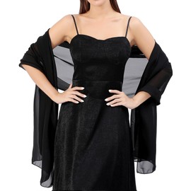 Tuopuda Women's Scarf Sun Protection Scarf Silk Scarves for Evening Dress Wedding Sandy Beach Scarf Cotton and Linen Gift Women Silk Scarf Plain 180 x 80 cm, black