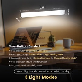 5 Pack Motion Sensor Under Cabinet Lights with Magnetic, LED Rechargeable 8 Inch Under Counter Closet Lights for Wardrobe Cupboard Kitchen