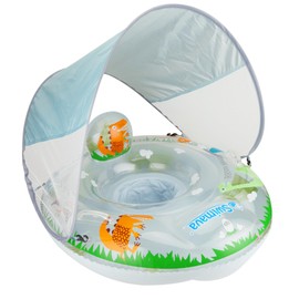 Swimava G3 Baby Seat Ring with Canopy (Age 6-36 Months) - Inflatable Swimming Float, Foldable Lightweight Pool Swim Training Aid for Babies, Infants and Toddlers (Mesozoic)