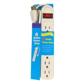 Barra Multicontacto MAXXXXX 6 Tomas Aterrizadas Luz Cable 85cm                                                                                        