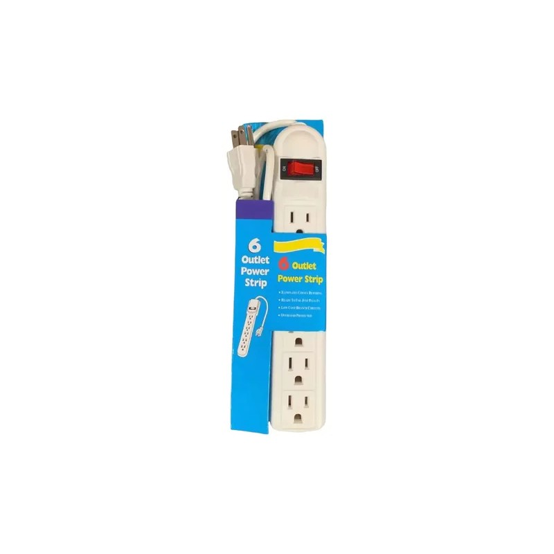 Barra Multicontacto MAXXXXX 6 Tomas Aterrizadas Luz Cable 85cm