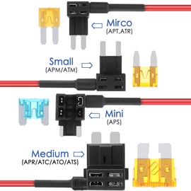 WUIOWPPIC 36pcs Car Fuse Tap Set, 4 Types 12V Piggy Back Fuses Mini Adding a Circuit Adapter Fuse Kit Fuse Holder Mini Low Profile Tap Adapter for Cars Boats Trucks
