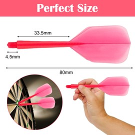 JeiibrZui 6pcs Zero Stress Flight System Durable Plastic Dart Flight Set,Precision Moulded 2-In-1 Dart Flights And Dart Shafts, Dart Stem Professional Dart Accessories Durable Plastic Dart Flight Set