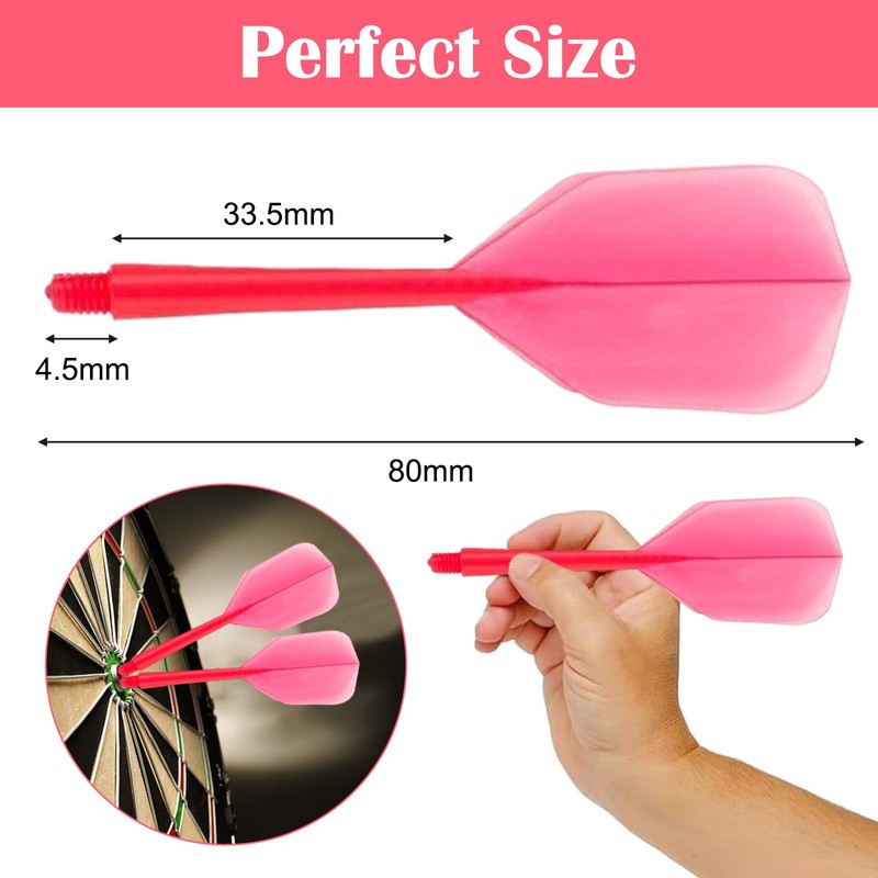 JeiibrZui 6pcs Zero Stress Flight System Durable Plastic Dart Flight