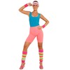 GA COMMUNICATIONS NEW WOMENS RAINBOW FLORESCENT STRIPE LEG WARMER 80'S