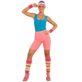 GA COMMUNICATIONS NEW WOMENS RAINBOW FLORESCENT STRIPE LEG WARMER 80'S TEEN FANCY DRESS DANCE WARE[Rainbow Legwarmer,One Size]
