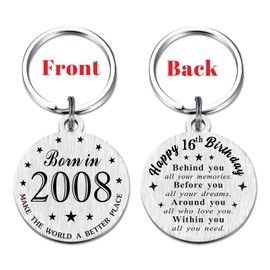 Boys Girls 16th Birthday Gift Ideas- Sweet 16 year Old Keychain for Women Men Him Her