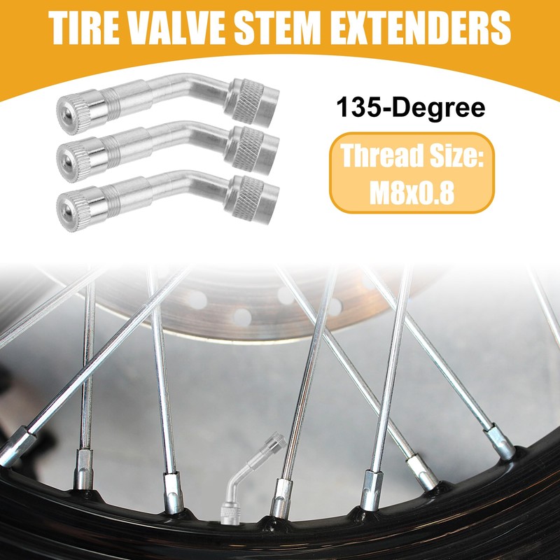 Partuto 3 Pcs 135-Degree Universal Tire Valve Stem Extenders -