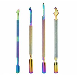 Cuticle Pusher and Cutter Set Double End Nail Cuticle Remover Tool Stainless Steel Manicure Pedicure Kit in Tin Box Pinkiou Nail Art Remover Tools (#3)