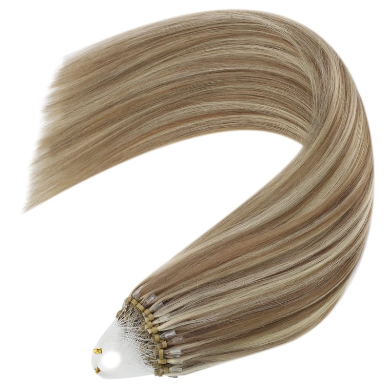 YoungSee Micro Ring Extensions, Real Hair, Light Brown, Micro Ring