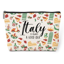 Italy Travel Gift Makeup Bag Italy Themed Gifts Friendship Wedding Bachelorette Party Christmas Birthday Gifts for Italy Lovers Women Friend Bride Wife Daughter Italy Traveller Travel Toiletry Bag
