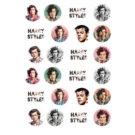 Harry Music Singer Edible Cupcake Toppers 24 Precut Ready to Use Premium Wafer Card