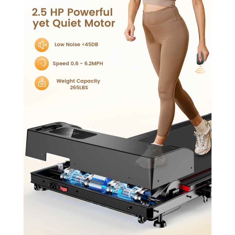 Jagjog Foldable Treadmill Under Desk Walking Pad for Home Gym