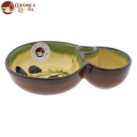 CERÁMICA ESPAÑA Bowls | Bowl | Snack Bowls | Bowl | Kitchen Bowls | Ceramic Olive Tree - Model M07 | 100% Hand-Decorated | 18 x 12 x 4 cm, 003020703010102