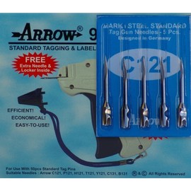 2 Arrow 9S STANDARD Tag Gun + 6 Spare Needle Combo Price Label Clothing Tagging Attacher with Steel Needles