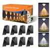 8 Pack Warm/Neutral/Cool White Solar Powered Fence Lights Up and