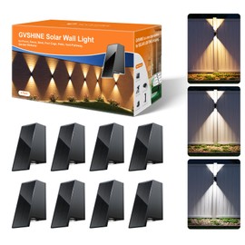 8 Pack Warm/Neutral/Cool White Solar Powered Fence Lights Up and Down