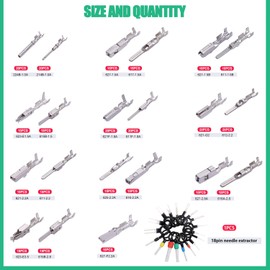 Twidec/345Pcs Car Electrical Wire Terminal Pins Connector Kit 1/1.5/1.8/2.2/2.8/3.5mm Male Female Connector Pins Terminal Automotive Wire Connector Crimp Pins With Pin Remover