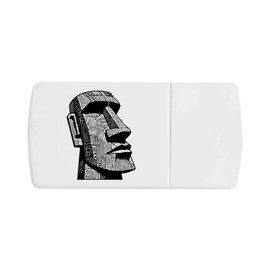'Easter Island Head Facing Right' Pill Box with Tablet Splitter (PI00030823)