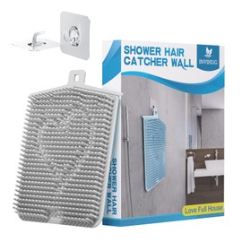 INVIHUG, Shower Hair Catcher Wall, Love Full House Hair Collector for Shower Drain, Hair Catcher Wall-Mounted, Shower Drain Protector (Gray Love)