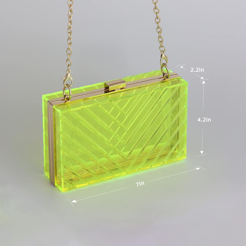 WJCD WJCD Clear Purses For Women Acrylic Clear Clutch Bag
