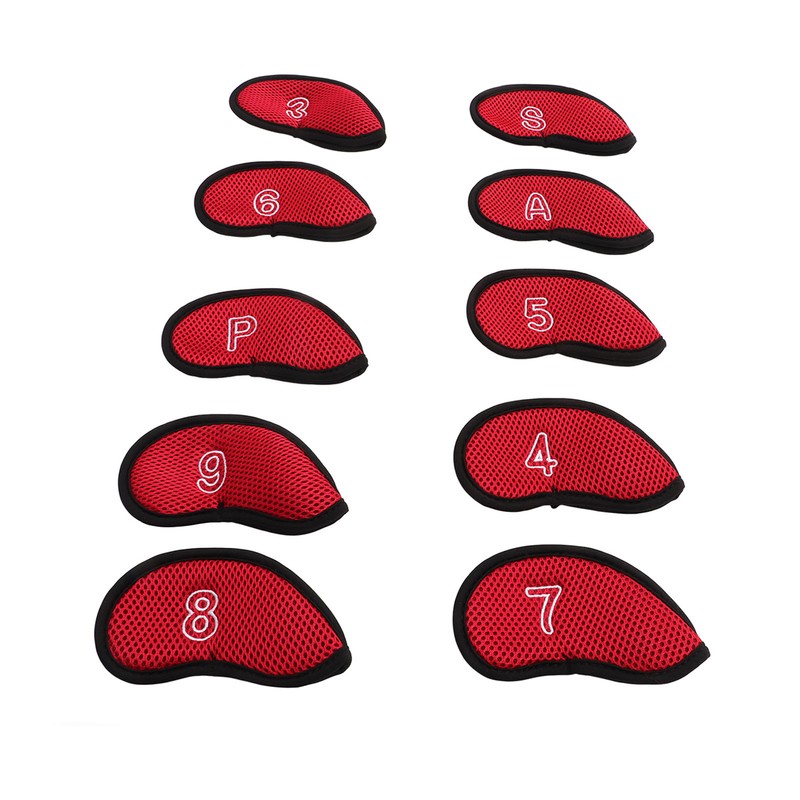 10pcs Golf Iron Covers Set with Numbers Waterproof Golf Head