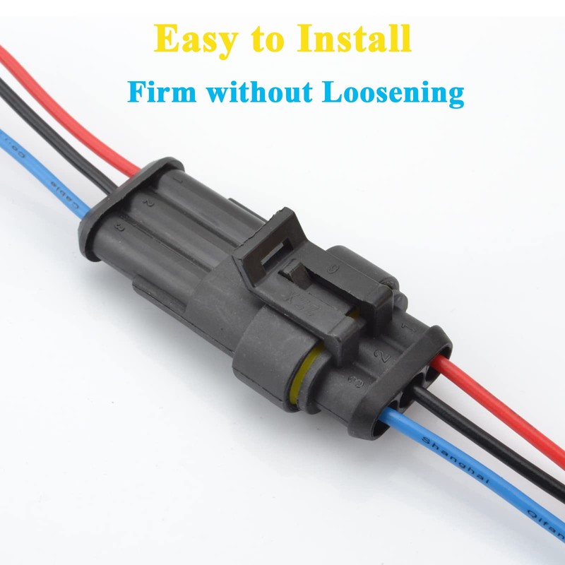 HYAT 3 Sets Car Waterproof Electrical Connector,18 AWG 3 pin