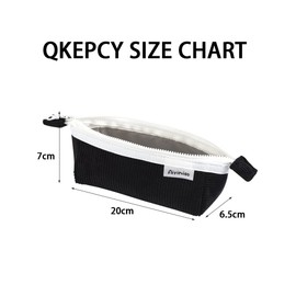QKEPCY Pencil Case Girls for Women Zipper Smoothy Pen Case Pen Holder Duarable Stationery Organiser Adult Office Gift, black, Casual