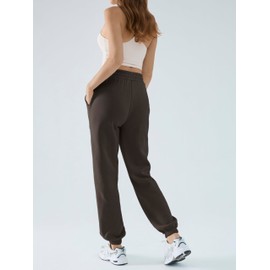 DITOK Baggy Sweatpants for Women High Waisted Soft Fleece Lining Sweatpants with Pockets Y2K Joggers Lounge Campus Outfits, Brown
