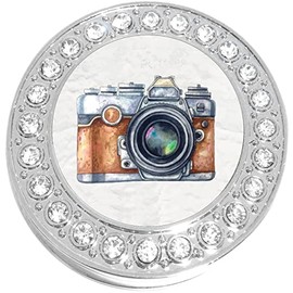 New Charms Watercolor Camera Purse Hanger with Bling - Keeps Your Bag Off The Floor and Folds to Fit in Your Handbag